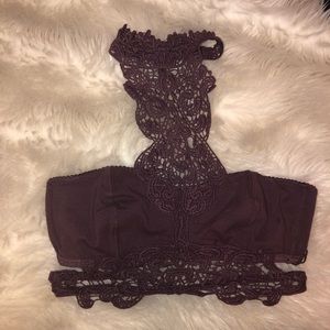 Pretty lace halter bra from Free People.